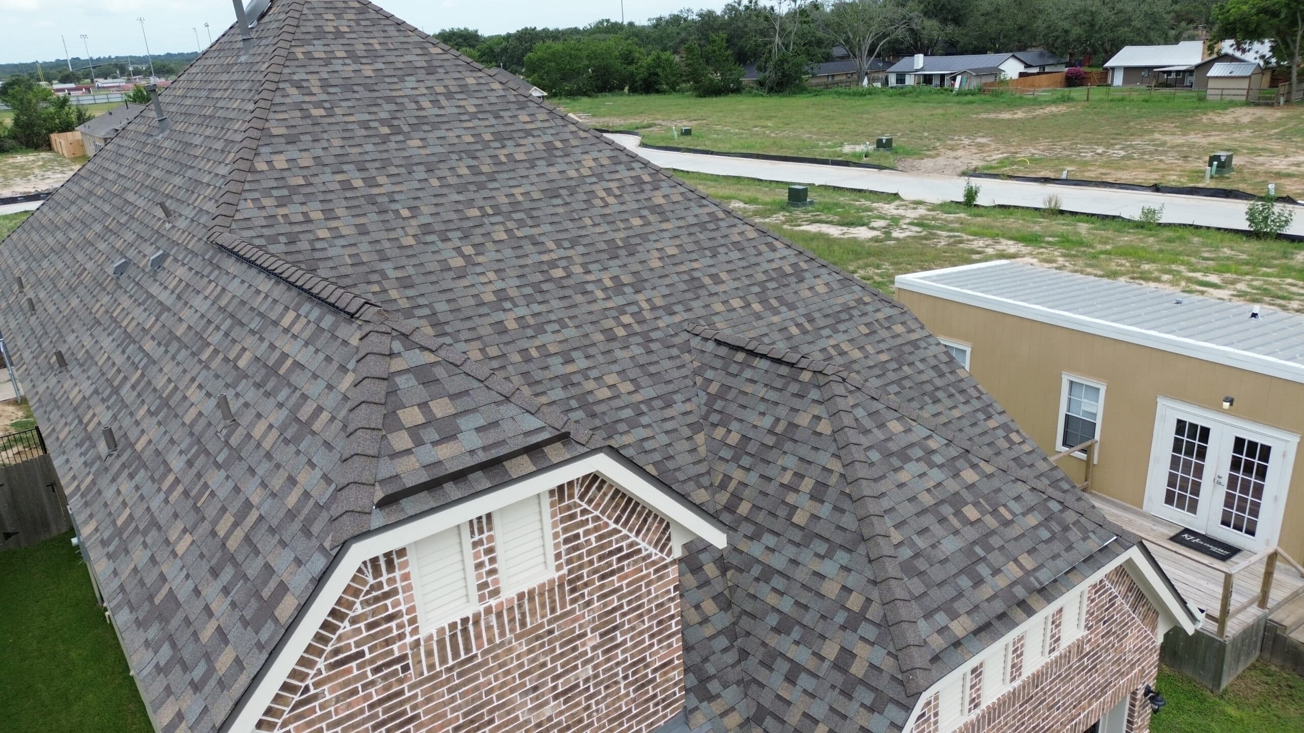 Composition roofing on Central Texas home