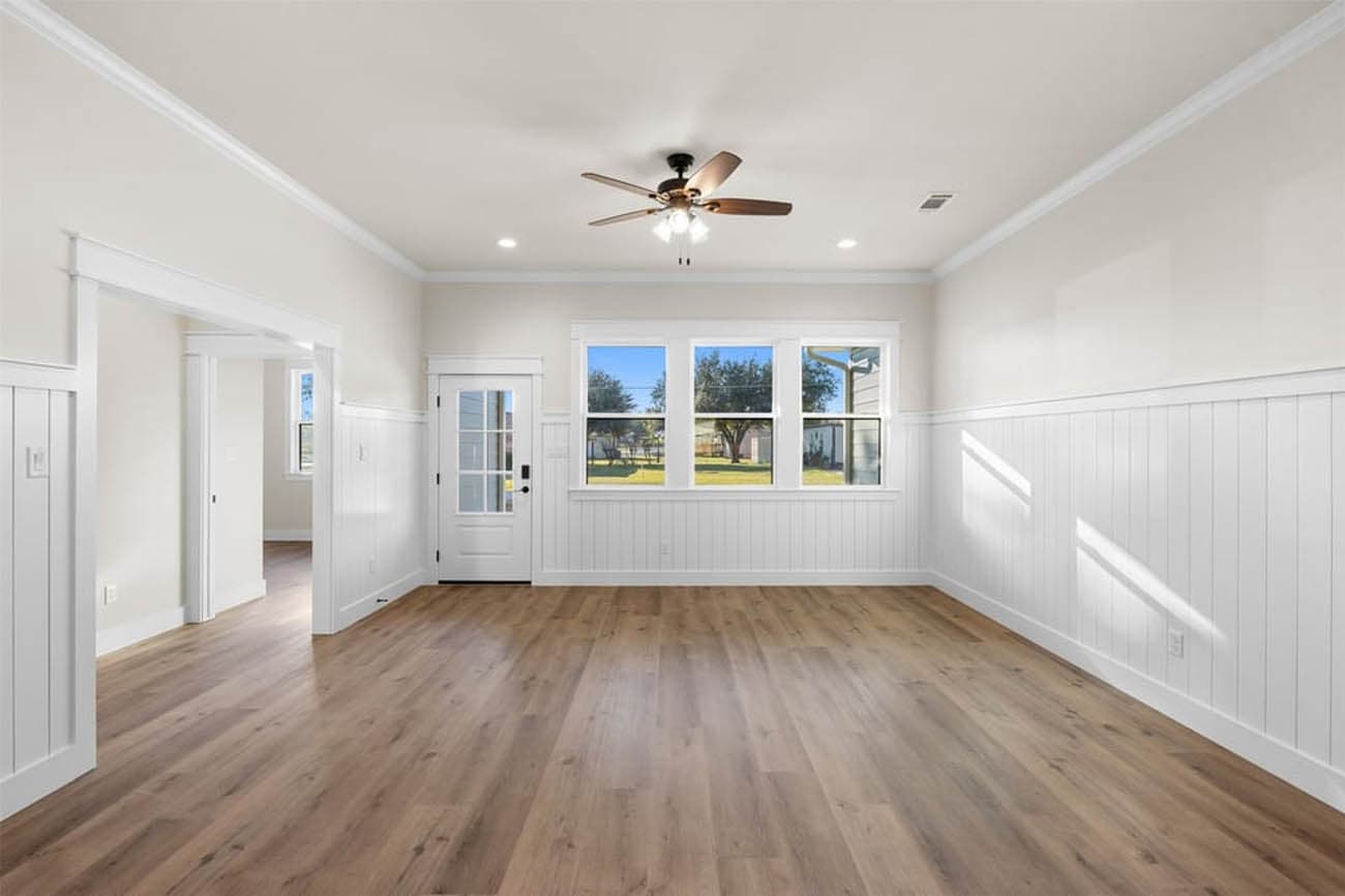 Professional house painting in progress