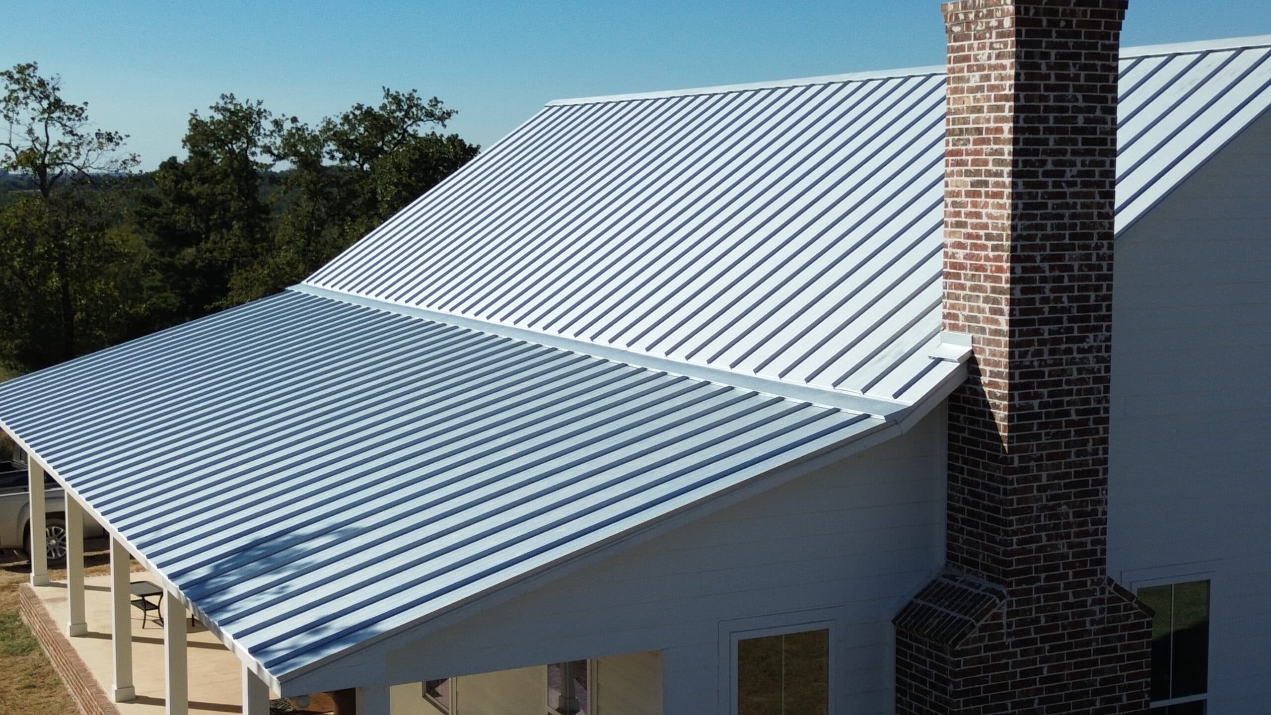 Standing seam metal roof — aerial view