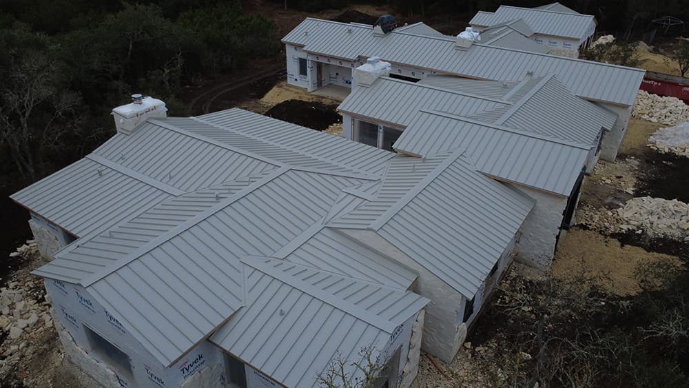 Metal roof from above