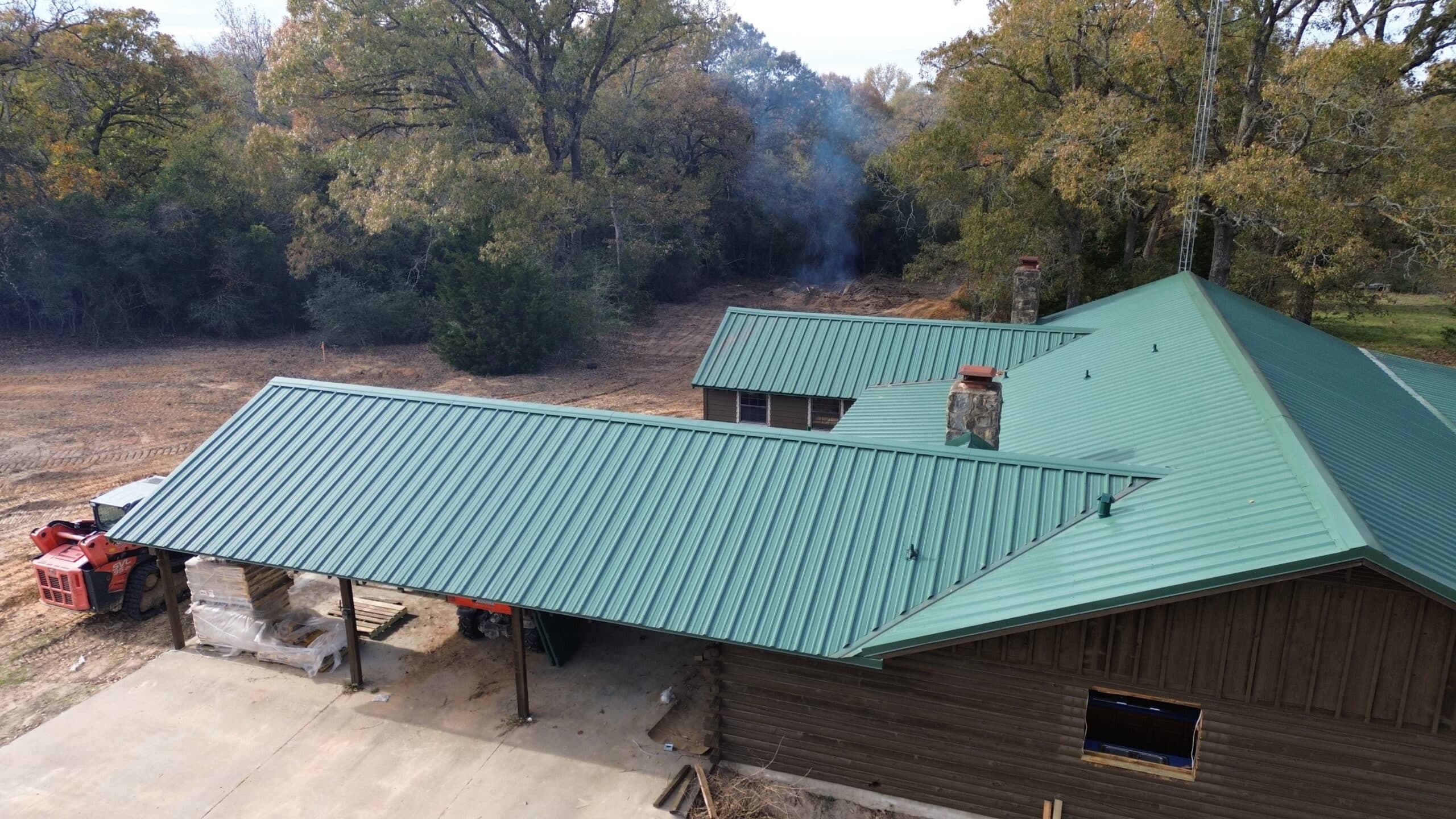 Metal panel roof on Texas home