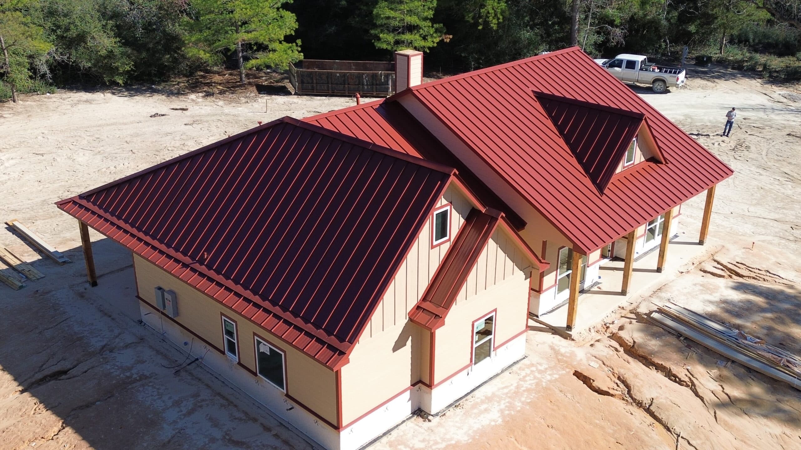 Standing seam panels — aerial detail