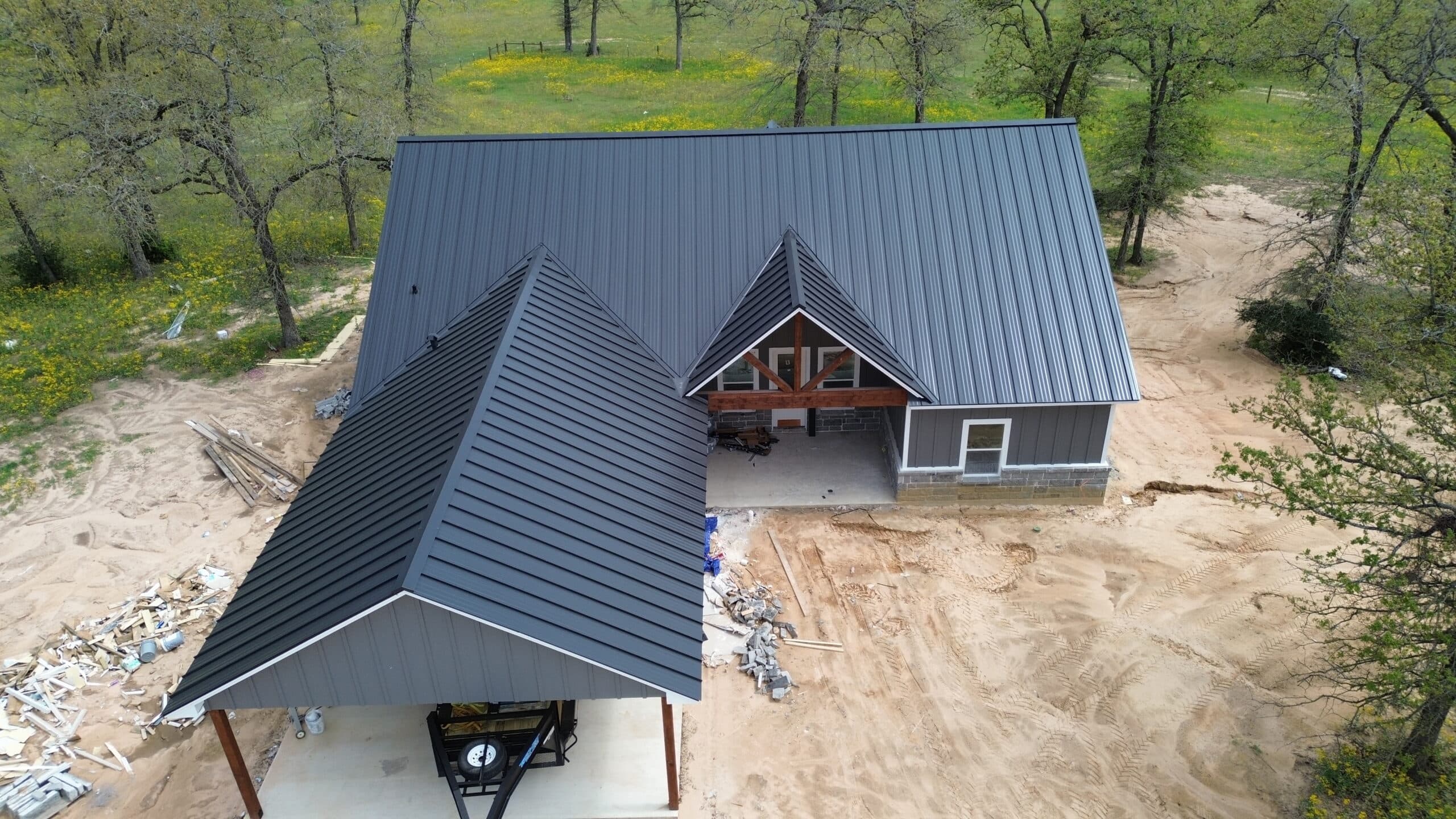 Full metal roof — overhead view