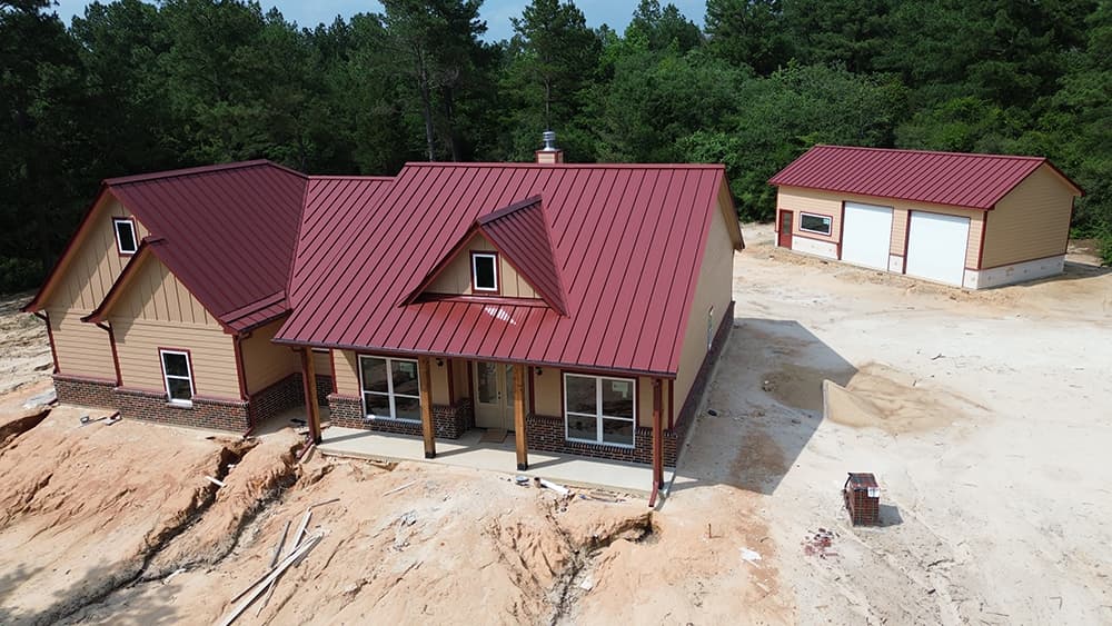 Metal roof drone photography