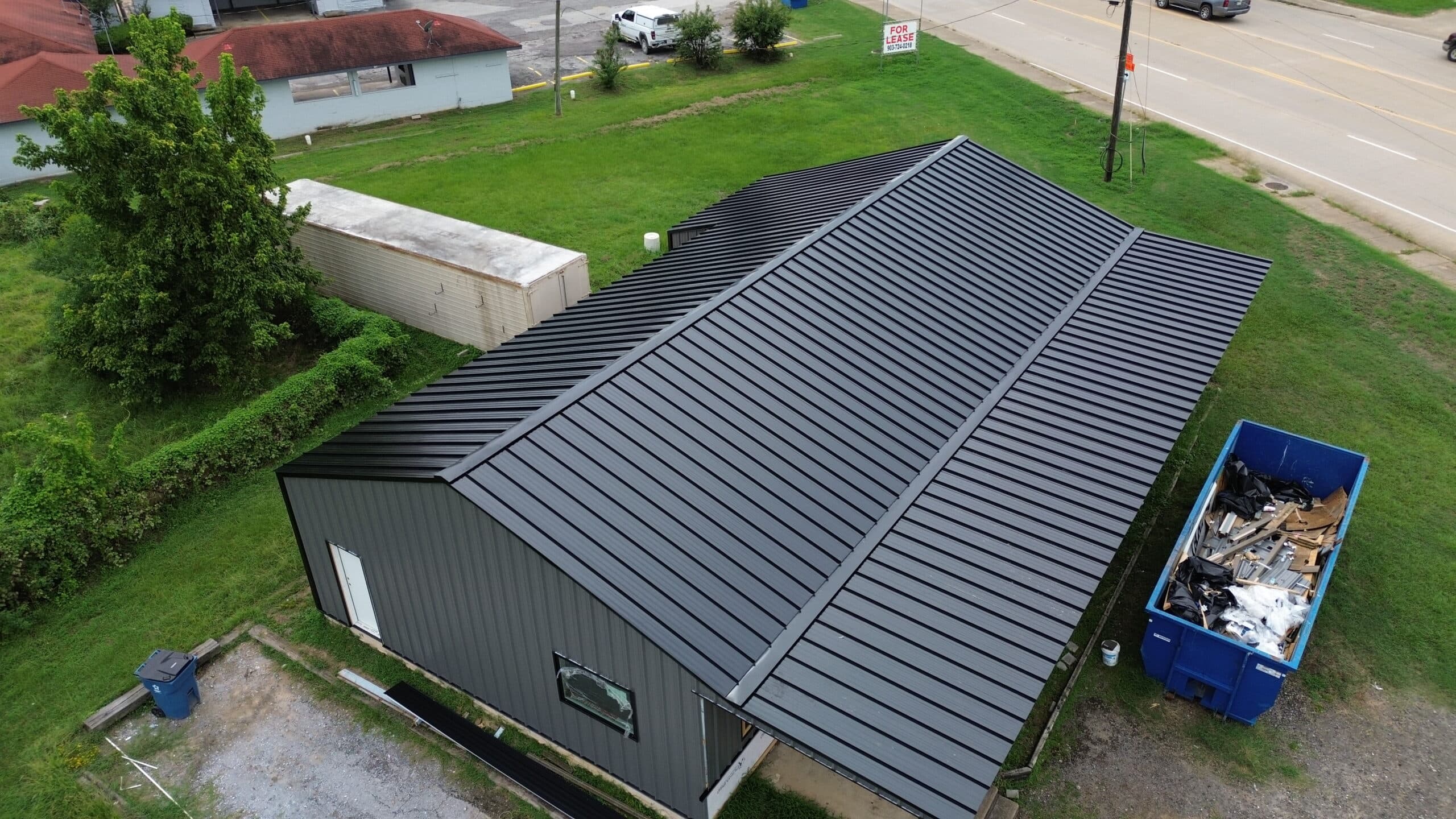 Metal roofing on residential property