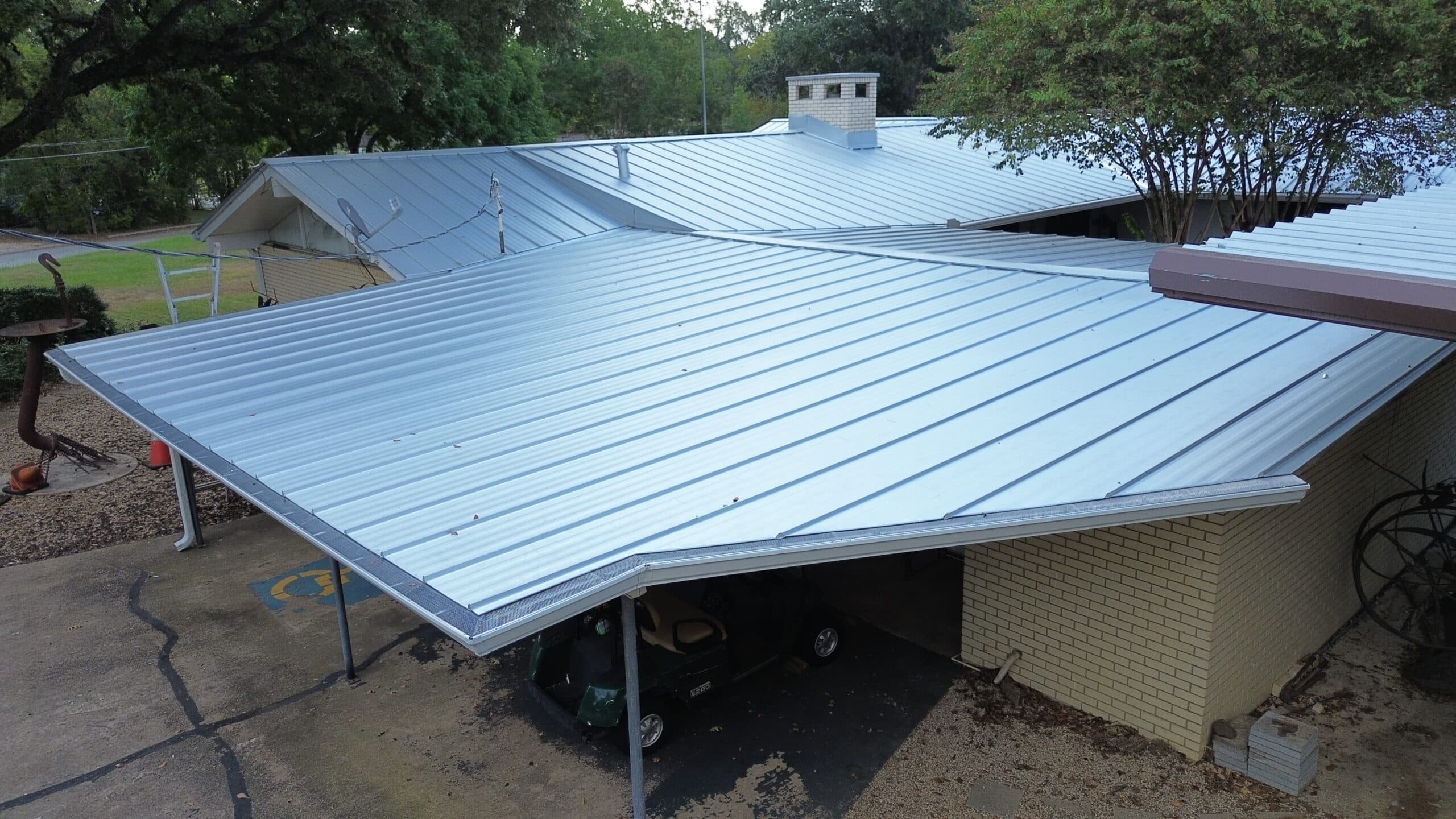 Metal roof with ridge cap detail