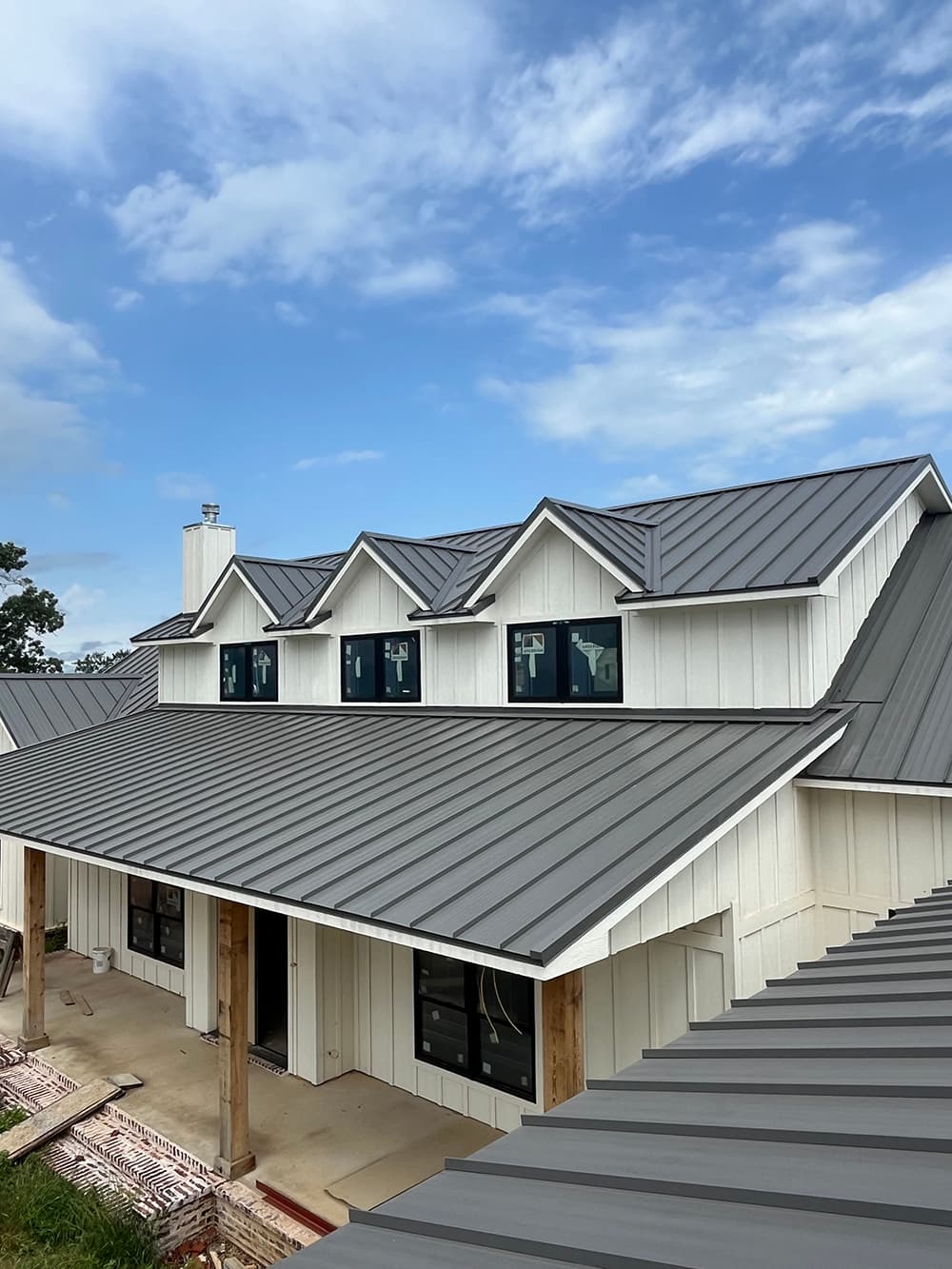 Metal roofing on residential property